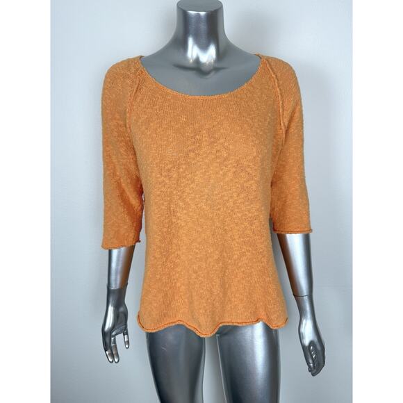 Lulu-B Sweaters - Lulu-B Sweater Top Knit Pullover 3/4 Sleeve Mango Dream M